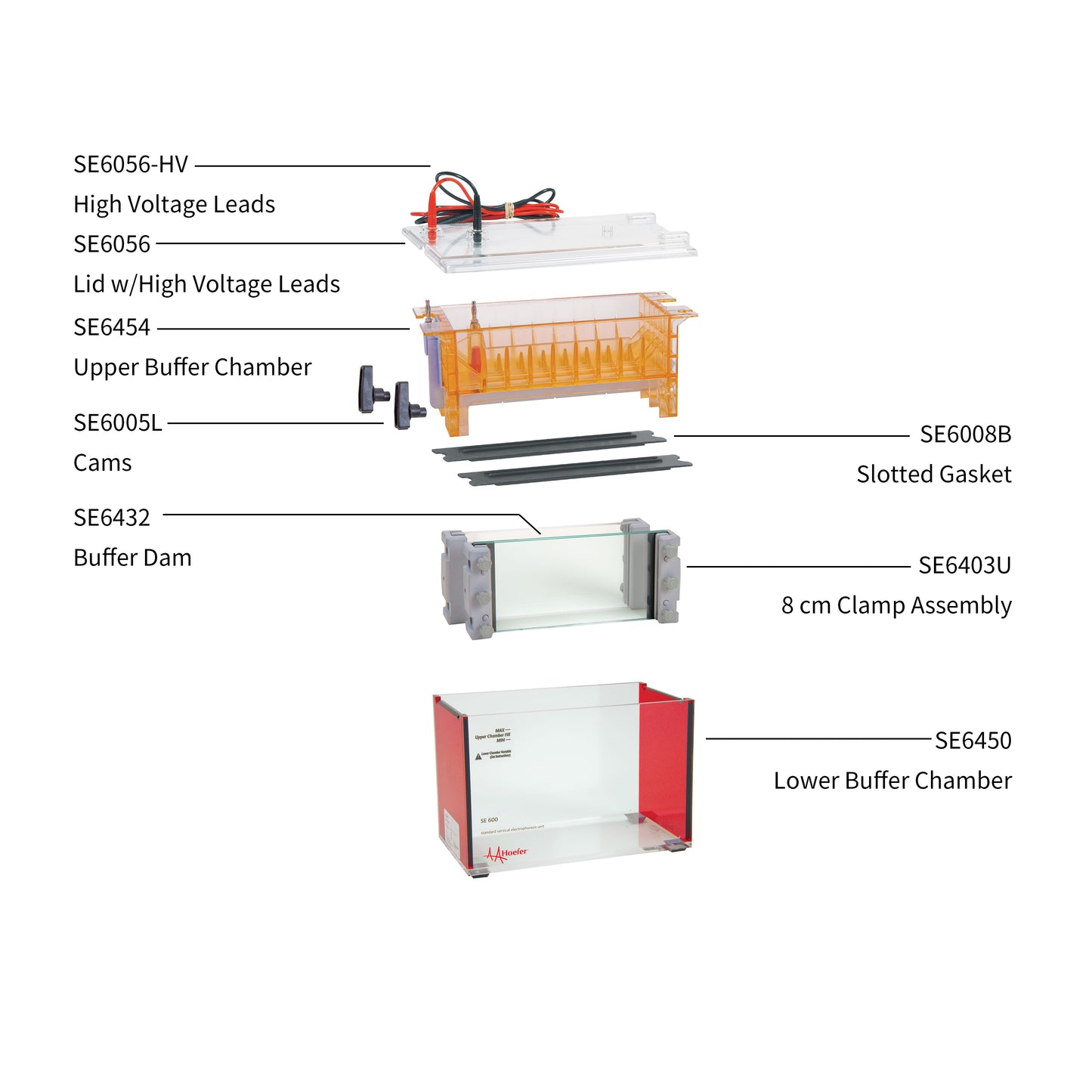 SE640 Wide-Mini Vertical Electrophoresis System Replacement Parts - Hoefer Inc.